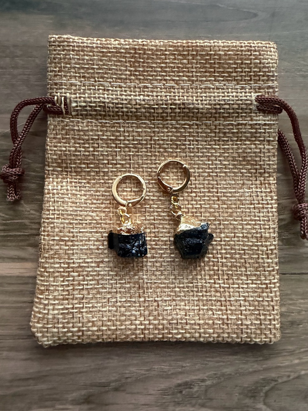 Raw Black Tourmaline Earrings Black Tourmaline Earrings Gemstone Earrings